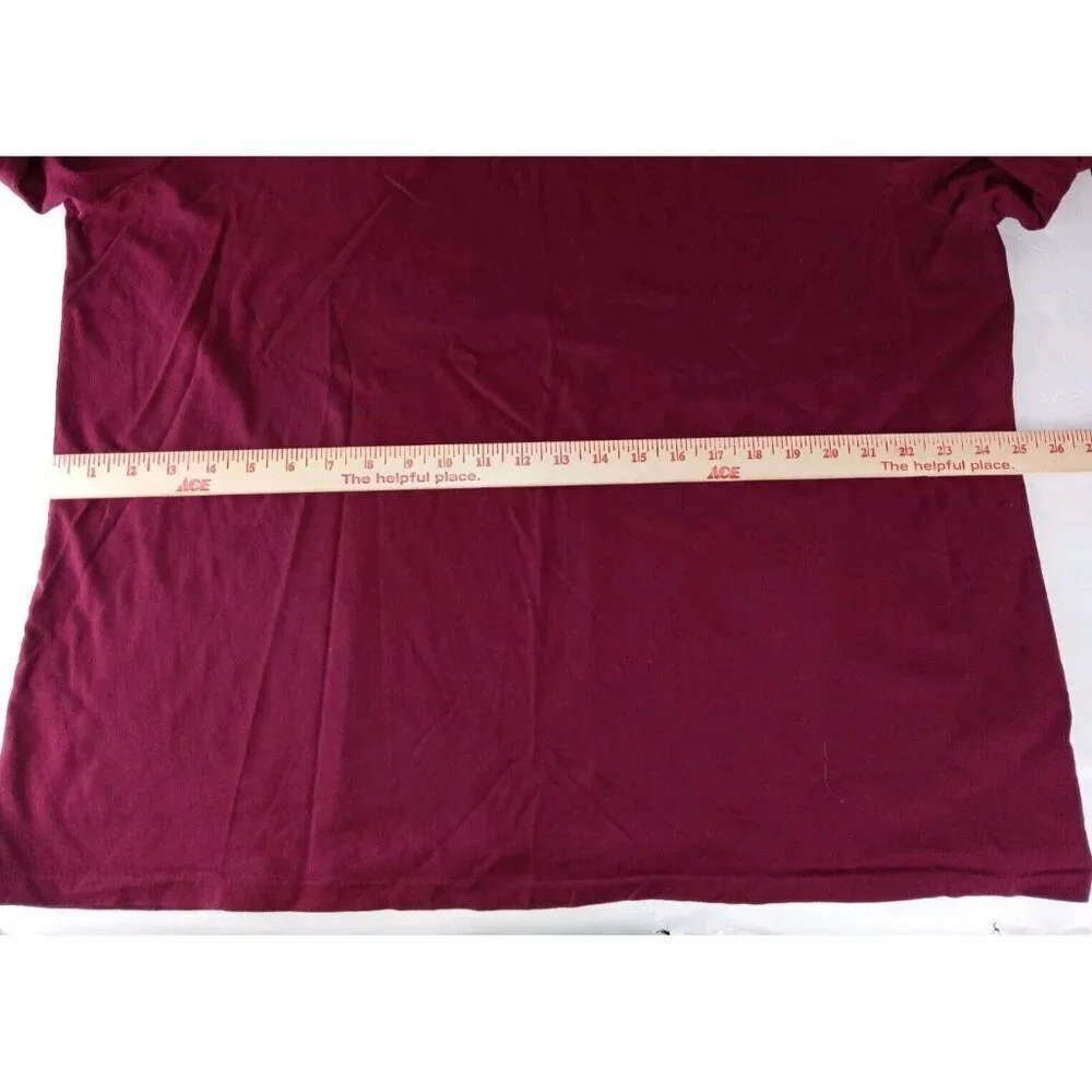 Polo Ralph Lauren Men's XXL Burgundy Basic T-shirt Green Pony Logo Long Sleeve